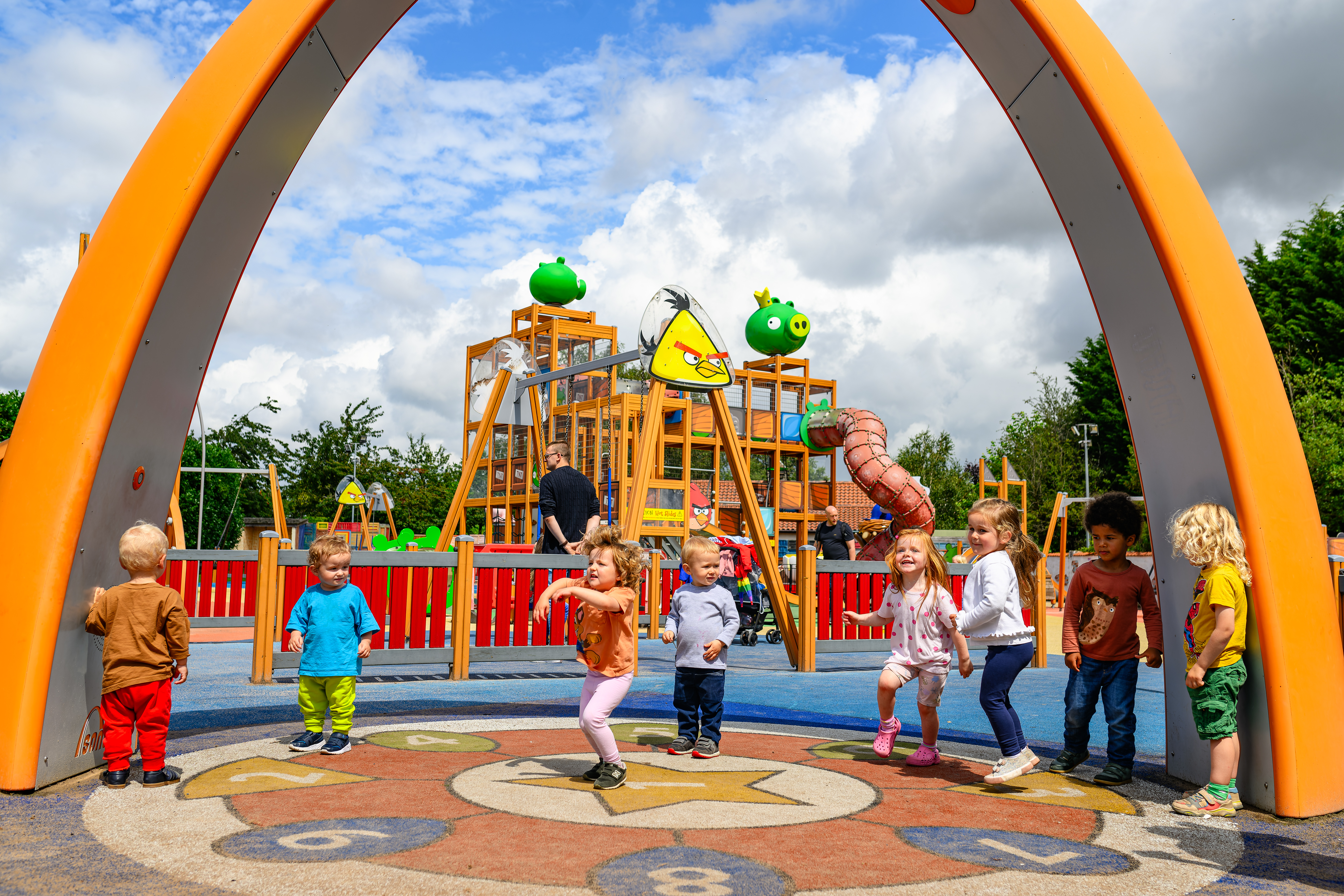 The Welcome Arch At The Angry Birds Activity Park At Sundown Adventureland